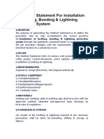 Method of Statement For Installation of Earthing, Bonding & Lightning Protection System