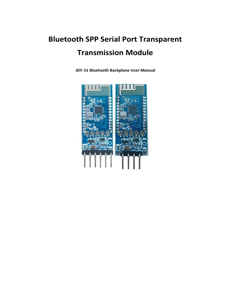 Transmission Module Bluetooth SPP Serial Port Transparent Manual ...