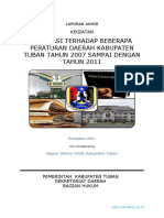 Evaluasi Terhadap Beberapa Peraturan Daerah Kabupaten Tuban Tahun 2007 Sampai Dengan TAHUN 2011