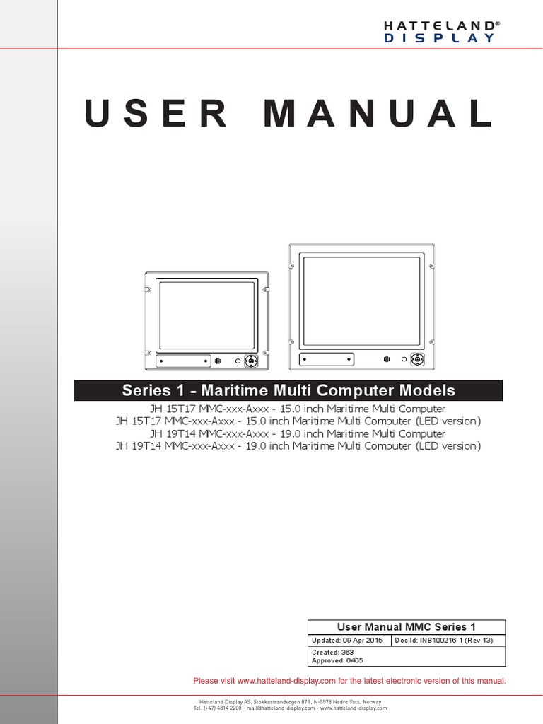 User Manual: Series 1 - Maritime Multi Computer Models | PDF ...