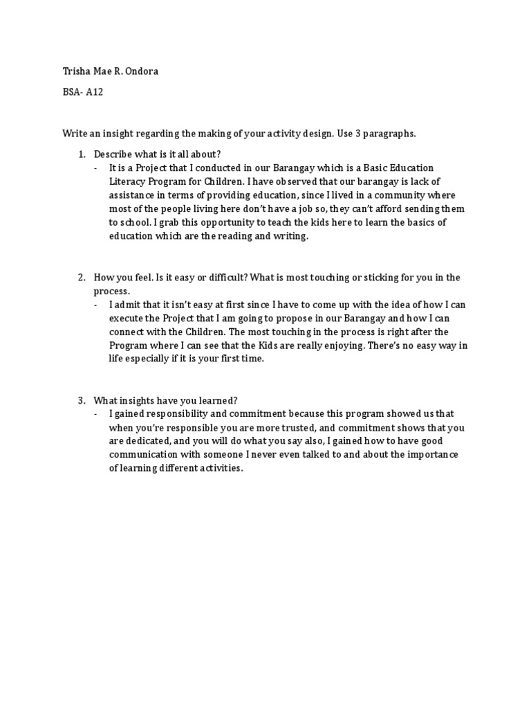 NSTP Journal: Literacy Program Insights | PDF | Career & Growth | Self ...
