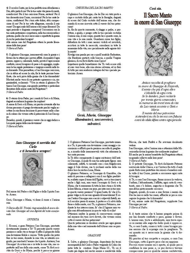 Il Sacro Manto in onore di San Giuseppe