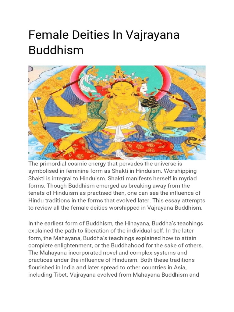 Female Deities in Vajrayana Buddhism | PDF | Vajrayana | Tibetan Buddhism