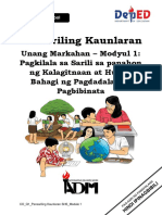 Pansariling Kaunlaran12 - Q1 - Mod 1 - Pagkilala Sa Sarili Sa Panahon - v1