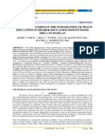 ISSUES AND CONCERNS IN THE INTEGRATION OF PEACE EDUCATION IN HIGHER EDUCATION INSTITUTIONS (HEI's) IN BASILAN