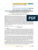 The Influence of Trust, Advertising and Quality of Online Services On Online Purchase Decisionsin The City of Denpasar