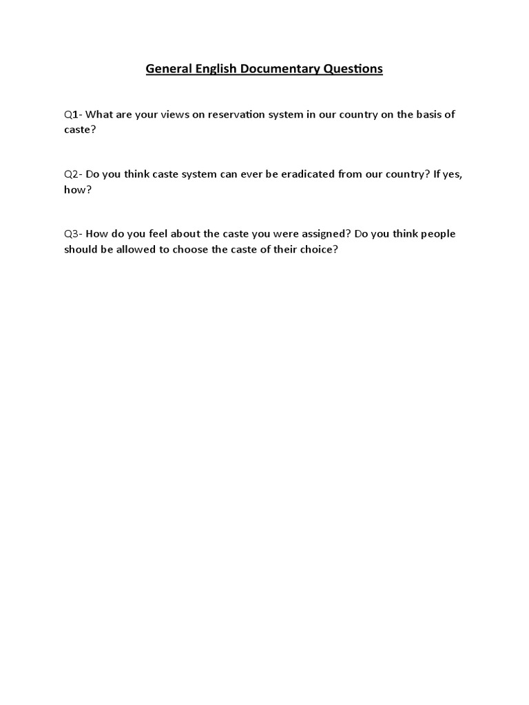 General English Documentary Questions - 20111540 | PDF | Self ...