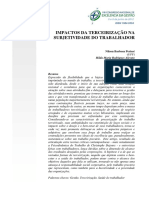 Impactos Da Tercerizaçao Na Subjetividade Do Trabalhador