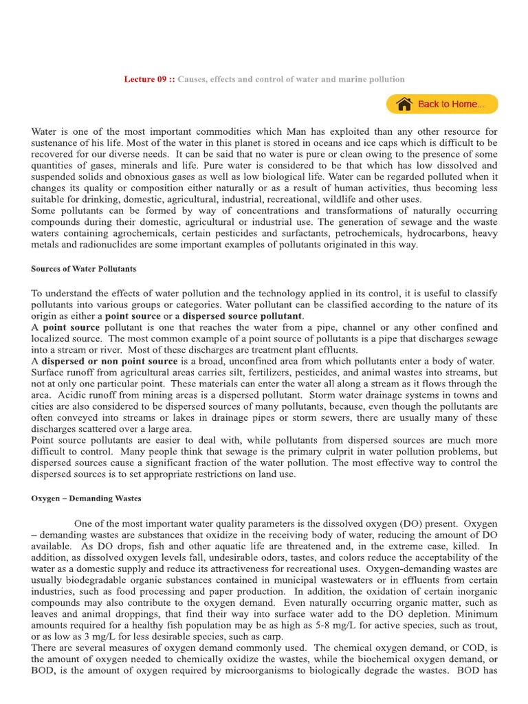 Water Pollution | PDF | Computers