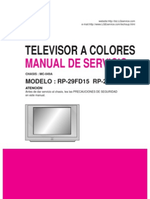 Televisor A Colores: Manual de Servicio | PDF | Descarga eléctrica | Rayo X