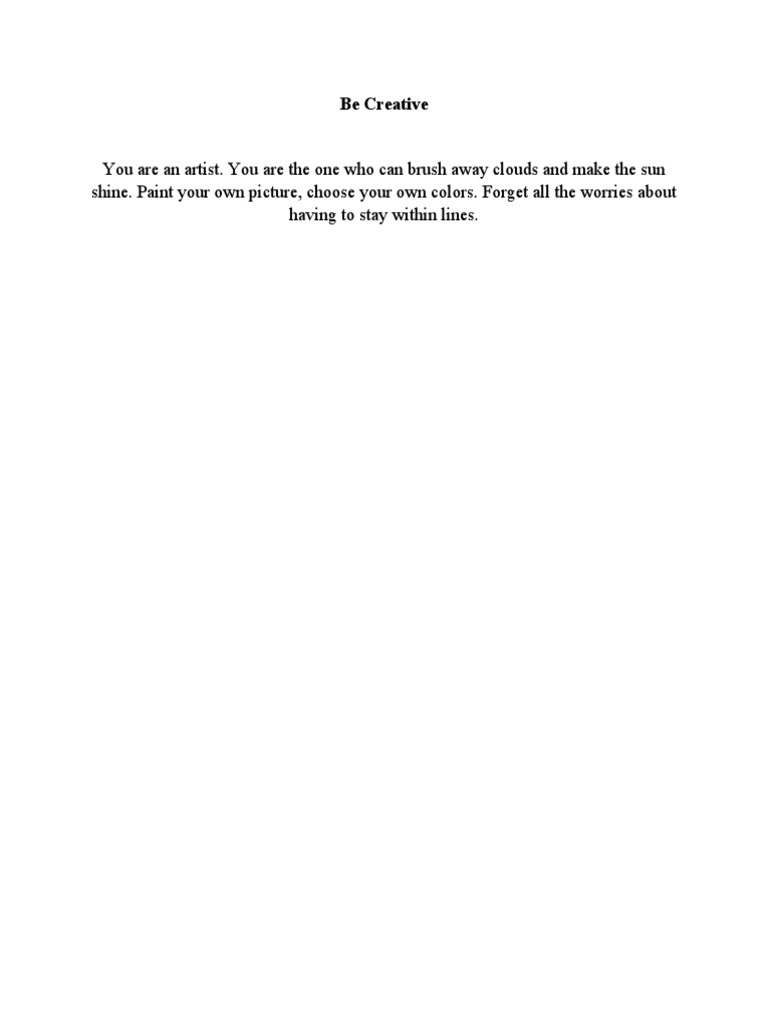 Be Creative | PDF | Art