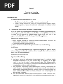 Promoting and Preserving Historical and Cultural Heritage Learning Outcomes
