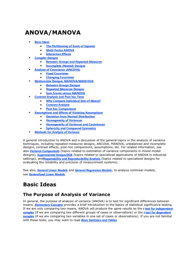 An Ova | PDF | Analysis Of Covariance | Analysis Of Variance