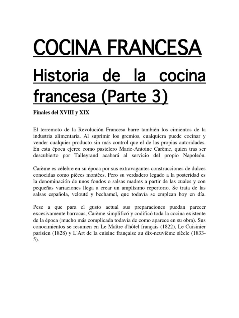COCINA FRANCESA PDF Cocina francés Cocina europea