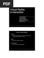 Virtual Reality & Interaction: Virtual Reality Input Devices Output Devices Augmented Reality Applications