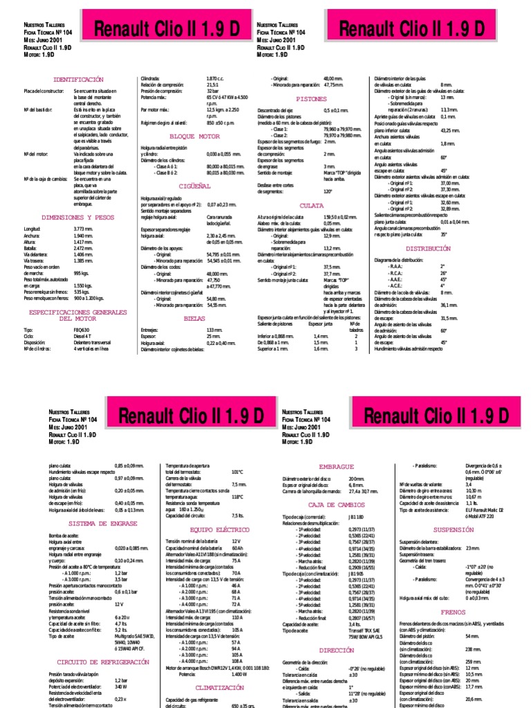 Manual Clio | PDF | Motor de combustión interna | Máquinas