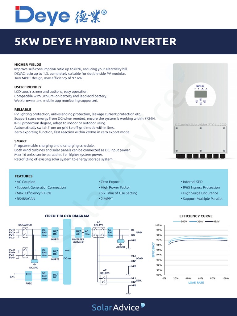 Deye 5kw Datasheet 3 | PDF
