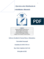 Tarea # 3 Ejercicios Sobre Distribución de Probabilidades (Binomial)