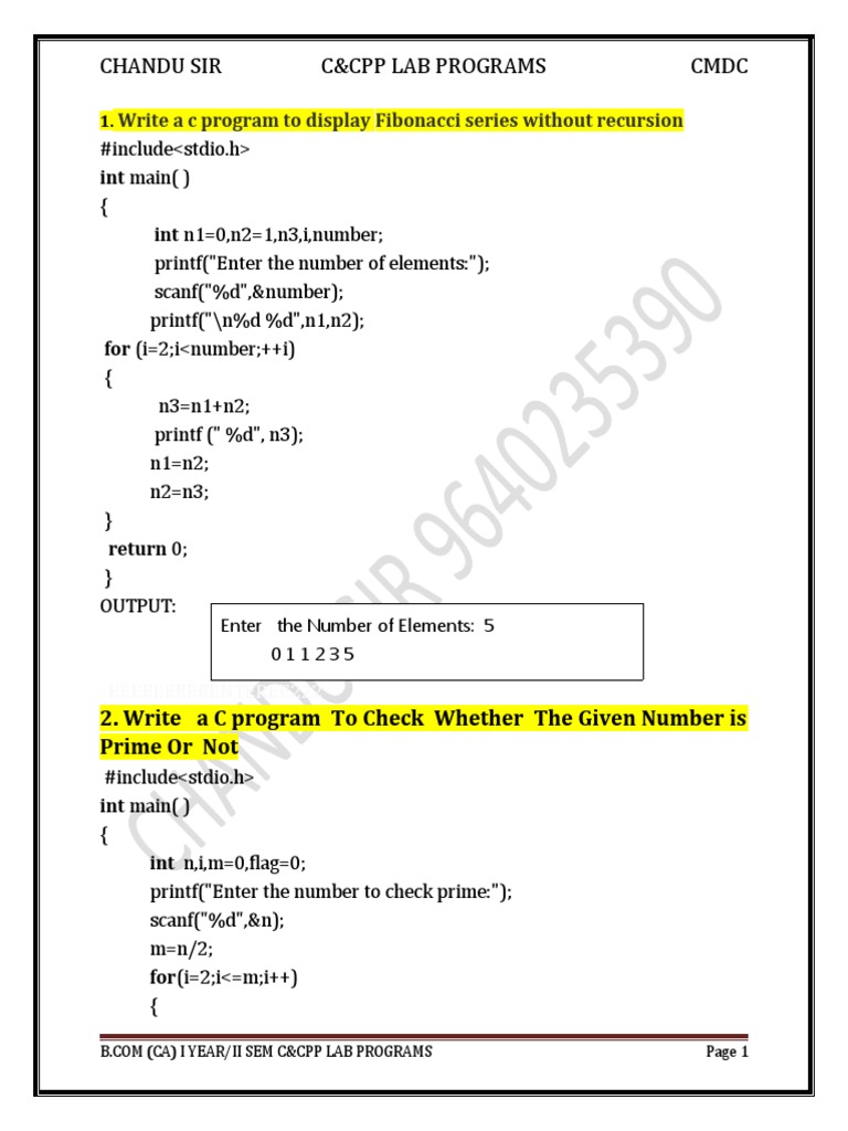 C&CPP Lab Programs | Download Free PDF | Parameter (Computer ...