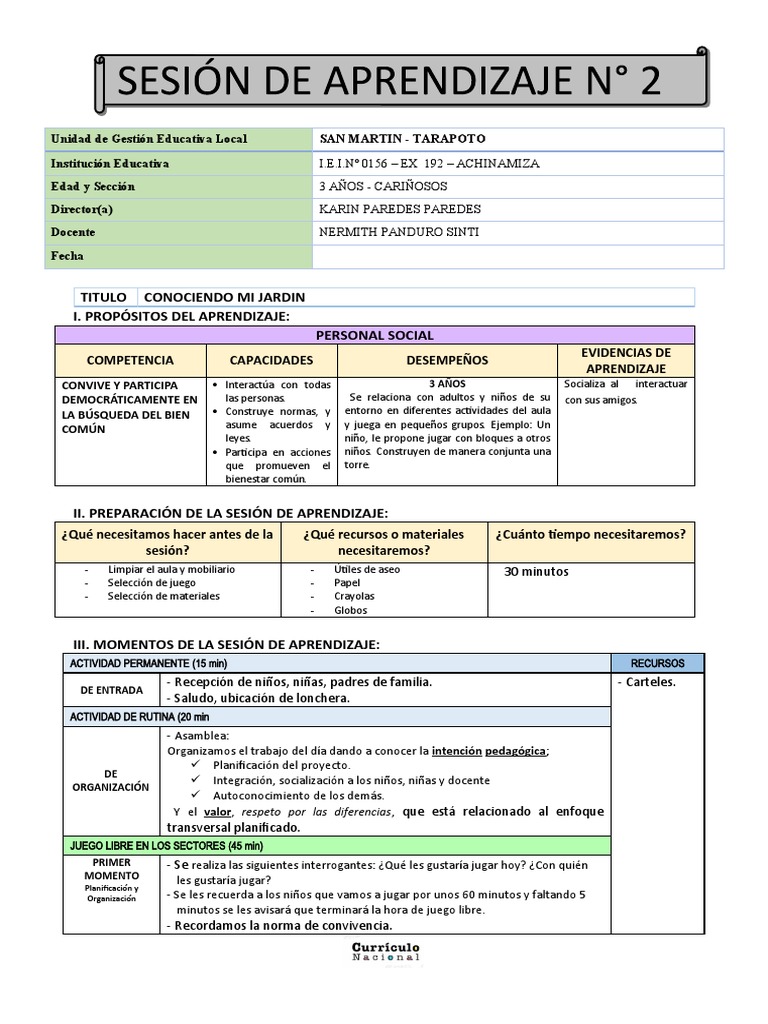 Actividades de Aprendizaje para Niños de 3 Años | PDF | Salón de clases ...