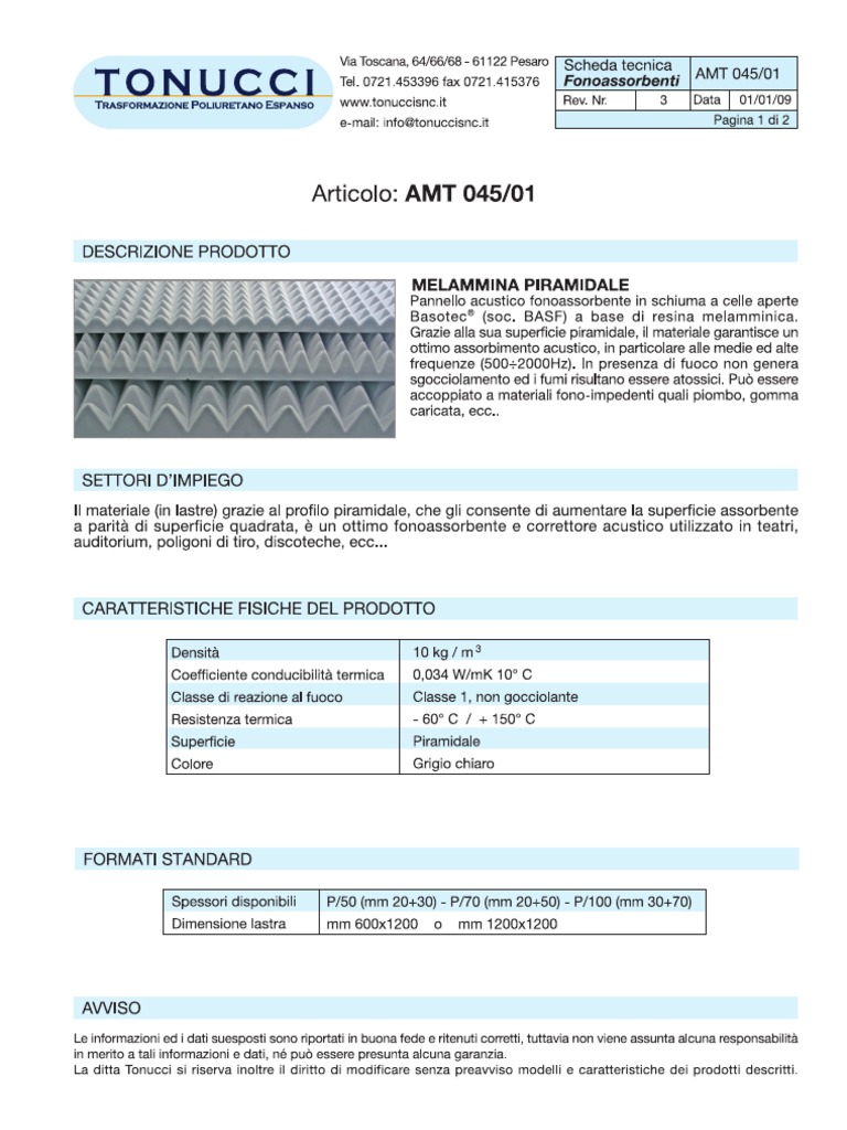 Melammina Scheda Tecnica PDF