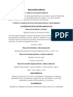 Reacciones químicas: tipos de reacciones, ecuaciones y conceptos clave