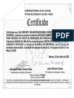 Certificado de participação em projeto de extensão ambiental