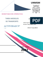 Tarea Modelos de Transporte - Tardeo Segovia Ronald Edison - 18200227