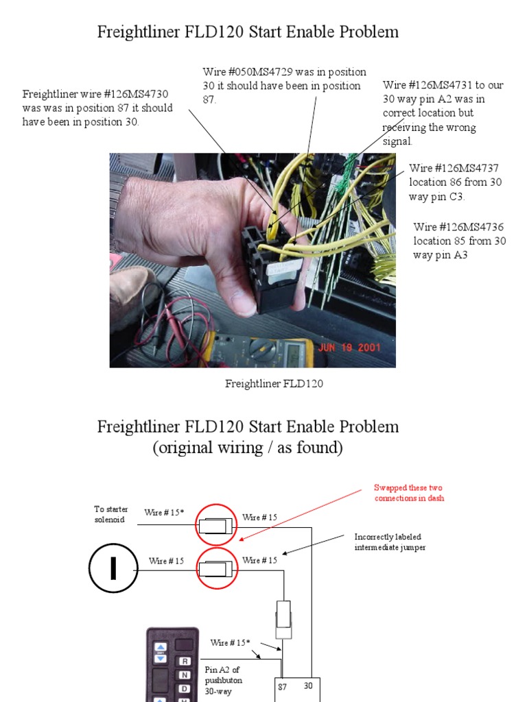Freightliner FLD120 Start Enable Problem PDF Relay Electrical