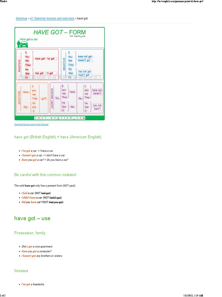 Have Got - Form | PDF