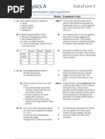 End of Unit 5: Answers To Examination-Style Questions