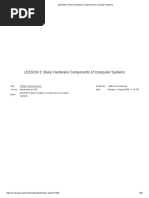 LESSON 2 - Basic Hardware Components of Computer Systems