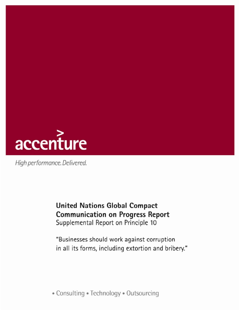 Accenture UNGC Communication On Progress Report | PDF | Internal Audit ...