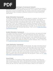 What Are The Different Types of Tournament Formats
