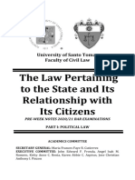 2021 UST Pre Week The Law Pertaining To The State and Its Relationship