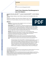 2012 Randomized Controlled Trial of Restrictive Fluid Management in TTN
