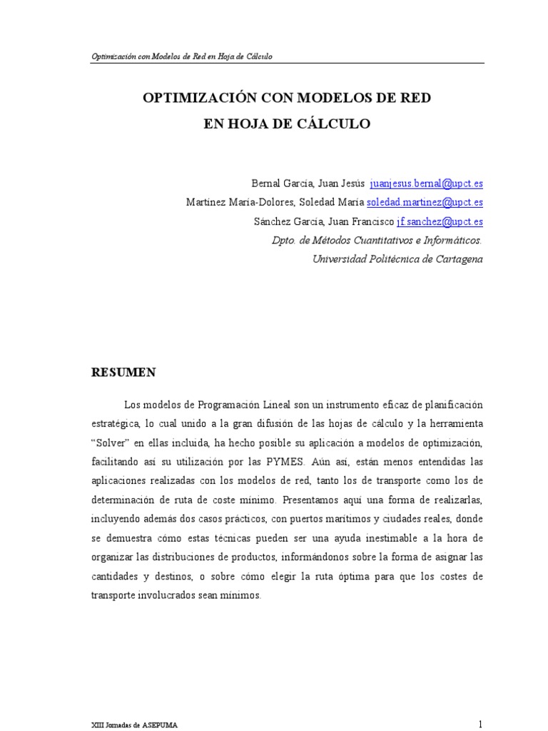 Problemas de Transporte Con Excel-Solver | PDF | Transporte ...