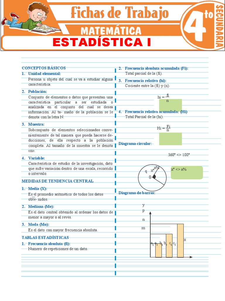 Estadistica I para Cuarto Grado de Secundaria | PDF | Matemáticas