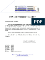 Zoning Certification: Municipality of New Bataan Office of The Municipal Planning and Development Coordinator
