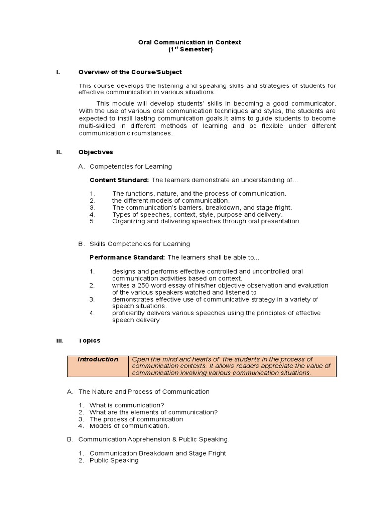 Oral Communication Skills Development | PDF | Public Speaking ...