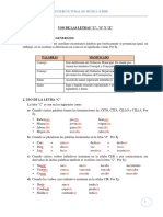 Uso de las letras C, S y Z en el castellano