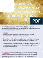 Unang Wika, Bilingguwalismo, at Multilingguwalismo Sa Kontekstong Pilipino