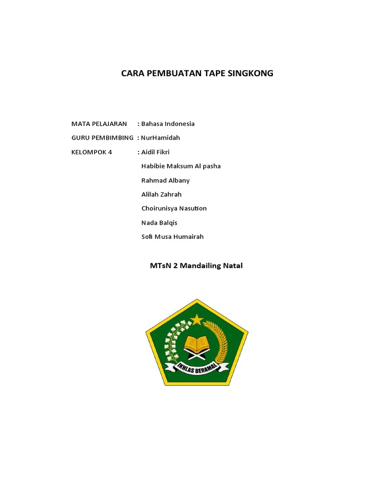 Cara Pembuatan Tape Singkong | PDF