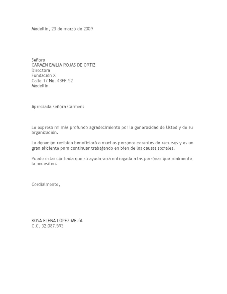 Formato Carta Donaciones Pdf