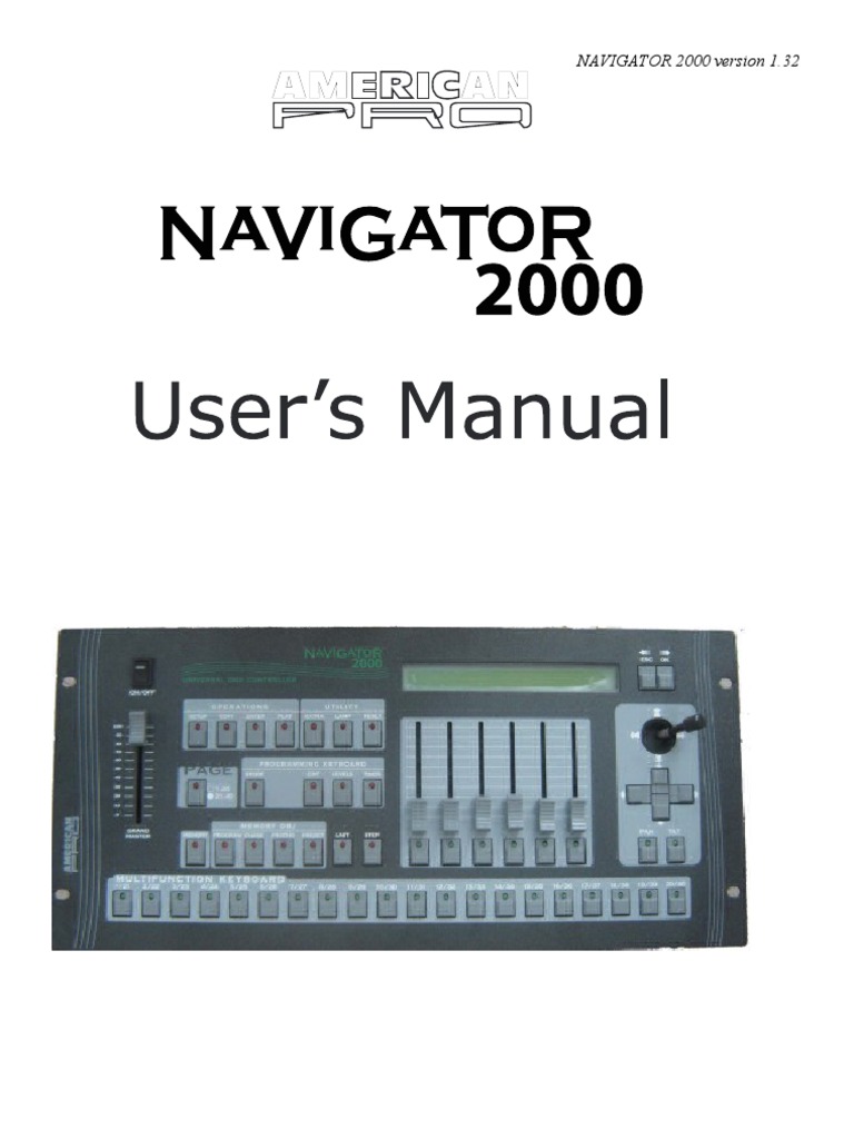 Navigator 2000 User Manual | PDF | Computer Keyboard | Menu (Computing)