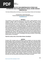 Faktor-Faktor Yang Mempengaruhi Stress Dan Kecemasan Pada Pasien Penyakit Ginjal Kronik Dengan Hemodialisis