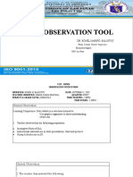 Sample Cot Observation Guide and Tool RP