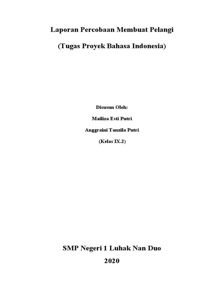 Laporan Percobaan Membuat Pelangi Pdf