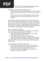 An Informal Functional Hearing Assessment Process