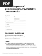 Various Purposes of Communication: Argumentative Communication